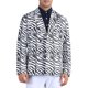 thumbnail image 1 of Blazer Leopardo INSPIRE CHIC para hombres, chaqueta deportiva de solapa de pico, doble botonadura, traje de animal, talla XL, negro y blanco, 1 of 6