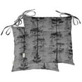 thumbnail image 4 of Vargottam Indoor/Outdoor Tufted Printed Square Seat Patio Cushion Set Of 2 Water Resistant Patio Furniture Seat Cushion 19,inches, Gray | Tree, 4 of 7
