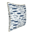 thumbnail image 2 of Fotbe Blue Fish Pattern Velvet Decorative Throw Pillow Covers with Elegant Piping, Soft Plush Cushion Cover for Sofa, Bed, Car, Office-20"x20", 2 of 8