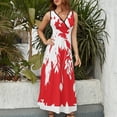 thumbnail image 5 of Green Leaf (White - Red) Sleeveless Dress women clothing new arrivals elegant dresses plus sizes, 5 of 7