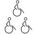thumbnail image 1 of Letrero acrílico para baño con 3 sillas de ruedas para discapacitados, 1 of 1