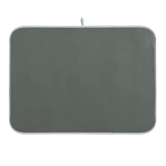 Dark Green Dish Drying Mat for Kitchen Counter 16x18 In Absorbent Microfiber Reversible Mats Dish Drainer Protector Rack Pad for Coffee Bar Table