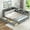 2:Gray (with 2 Drawers), variant on Harper & Bright Designs Full Size Wooden Storage Daybed, Platform Bed with Trundle & Flip Headboard & Shelves, L Shaped Full Floor Bed with Upholstered Headboard, Gray