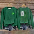 thumbnail image 2 of Nouveau & Tendance!FUNUONY T-Shirt de la Saint-Patrick Mode Décontractée pour Femmes Imprimé Saint à Manches Longues Col Rond Vert Armée m, 2 of 9