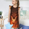 thumbnail image 4 of Fotbe Magma Fire Black Dragon Vestido de Dormir para Niñas de 3 a 10 Años, Mangas Cortas, Estilo Princesa, Pijama Camisón con Mangas Voladas-X-Large, 4 of 6