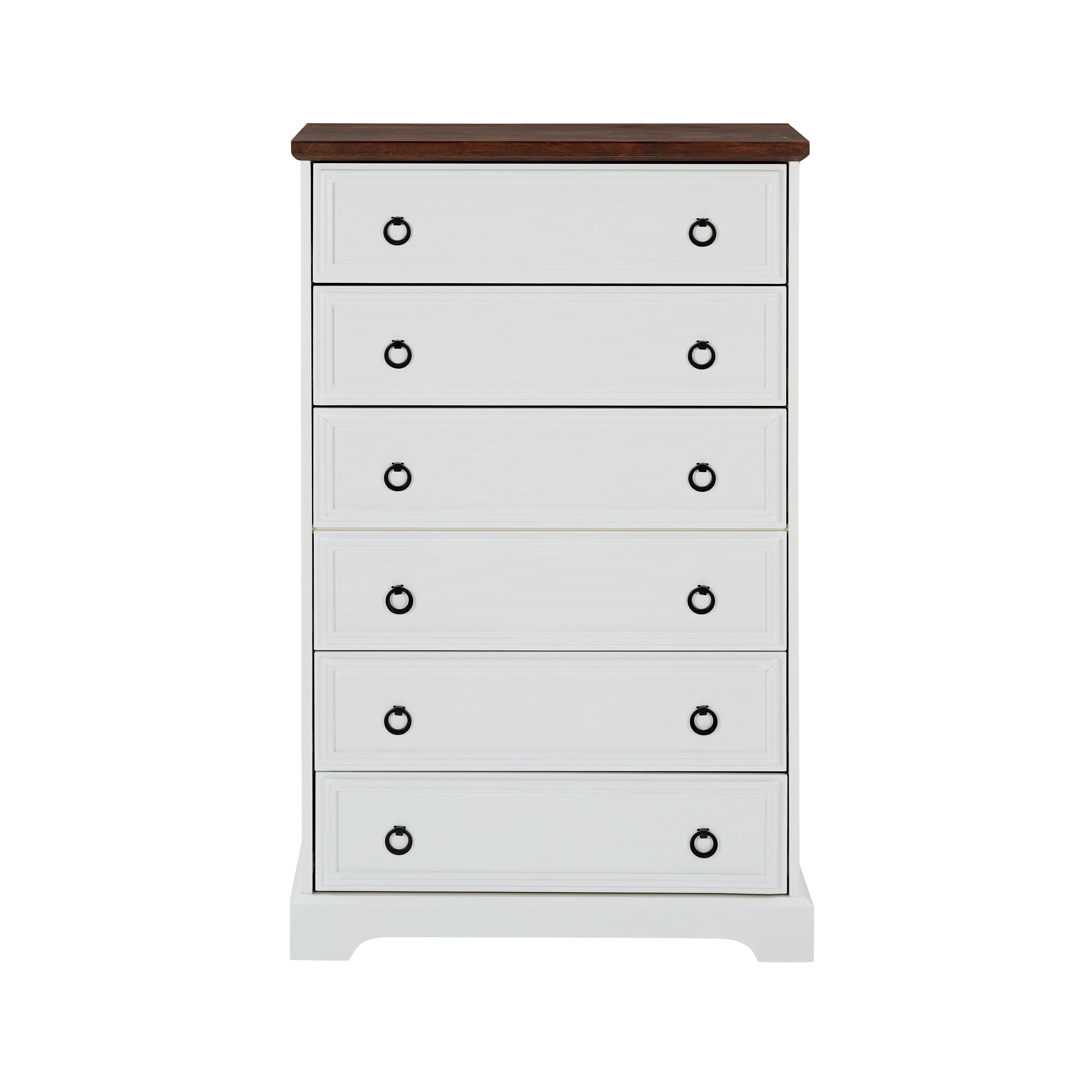 Aukfa 6-Drawer Dresser Chest Tall Drawers Wood Cabinet for Bedroom, White
