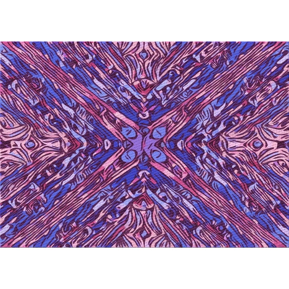 Ahgly Company Machine Washable Indoor Rectangle Transitional Purple Area Rugs, 2' x 5'
