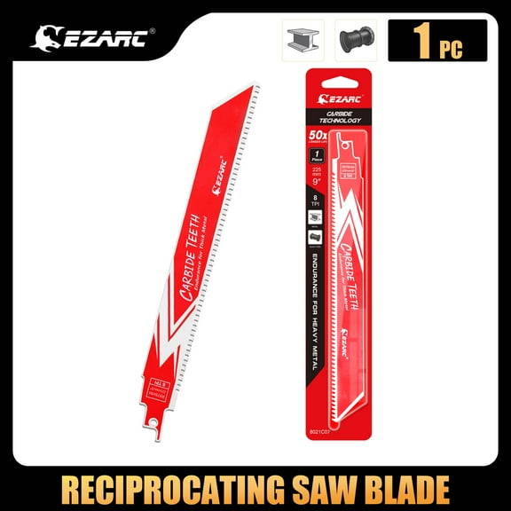 EZARC 9 in. Carbide Reciprocating Saw Blade 8 TPI 1 pk