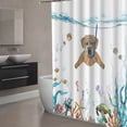 thumbnail image 3 of Sonernt Funny Shower Curtain Set Teal Blue Sea Ocean Waterproof Fabric Shower Curtains with Animal Bathroom Curtain Decor 72" x 72", 3 of 7