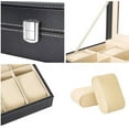 thumbnail image 6 of 6 Slot PU Leather Watch Box Display Case Jewelry Organizer with Glass Top, 6 of 6