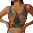 thumbnail image 1 of Balery Sunset Prairie Meditating Horse Sujetadores deportivos con espalda cruzada para mujer, acolchados, sin costuras, de alto impacto, ideales para yoga, gimnasio, entrenamiento y fitness.-Medium, 1 of 8