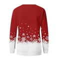 thumbnail image 4 of Women's Christmas Printed Round Neck Sweatshirt, Long Sleeve Casual Pullover Top, Raglan Sleeve Holiday Graphic Fall Winter Clothes,Red,S, 4 of 7