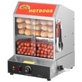 thumbnail image 4 of KFFKFF Hot Dog Warmer, 28.5QT, Dual-Level Hot Dog House Steamer, Temperature Adjustment 86℉~185℉, Electric Bread Heater with Durable Glass Slide Doors, 4 of 9