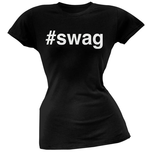 #swag Black Juniors Soft T-Shirt - Medium