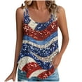 thumbnail image 2 of CFLVAEK 4th of July Spaghetti Strap Tank Tops for Women Summer Patriotic Sleeveless Top Plus Size Eyelet Embroidered Scoop Neck Tank Top Independence Day Shirts M, 2 of 5