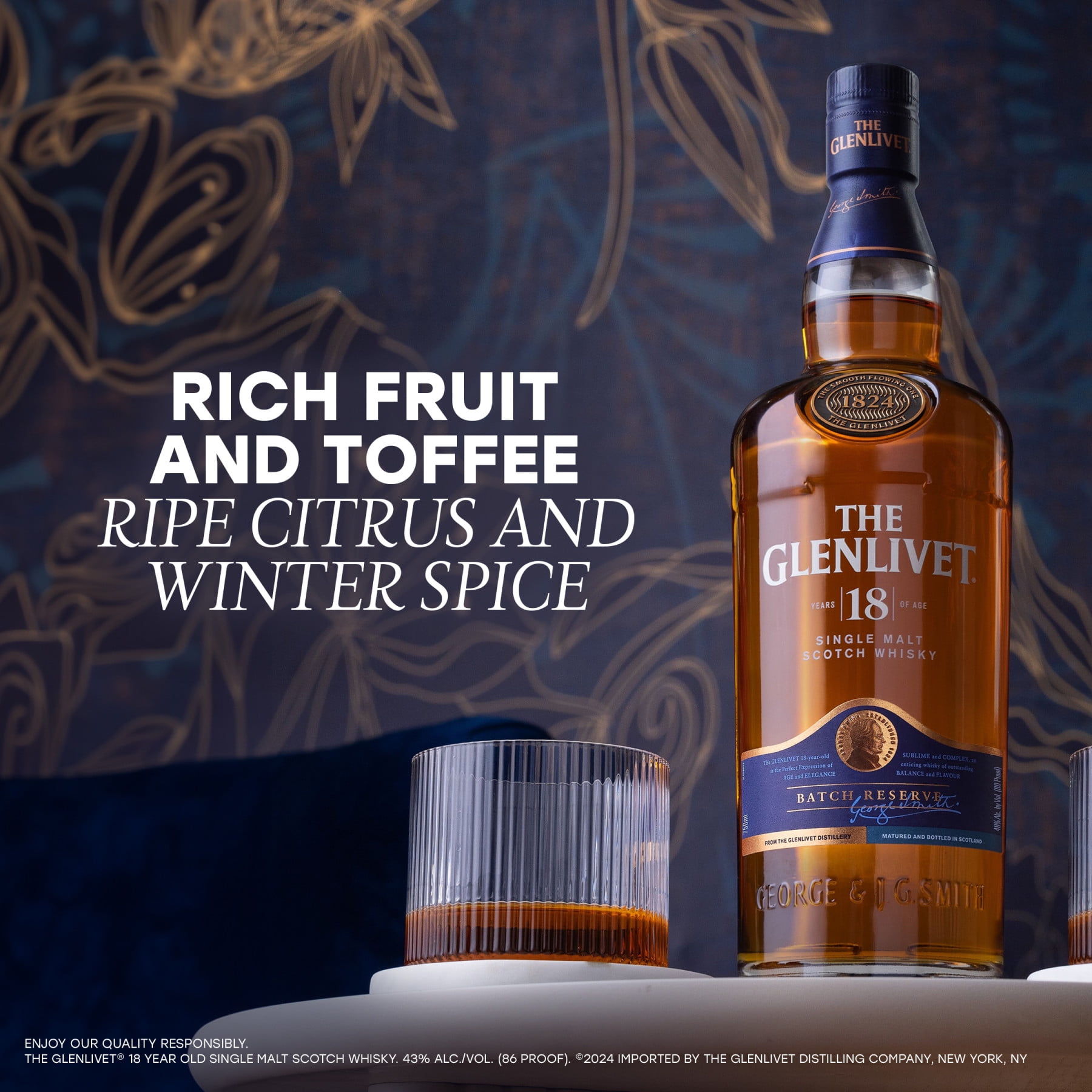 The Glenlivet Batch Reserve Single Malt ScotchAged 18 Years, 750