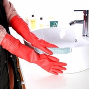 FCTTD Rubber Cleaning Gloves Kitchen Dishwashing Glove 3-Pairs,Waterproof Reuseable.(Medium)