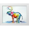 thumbnail image 1 of Kovacs, Anna Brigite 24x18 White Modern Wood Framed Museum Art Print Titled - Colorful Elephant Playing, 1 of 4