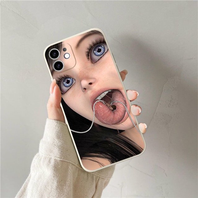 Funda de silicona a prueba de golpes para iphone, carcasa con dibujos de chicas japonesas de anime para iphone 14 13 pro max 11 12 mini 8 plus 7 se2 se3 6s xr xs x Fivean unisex