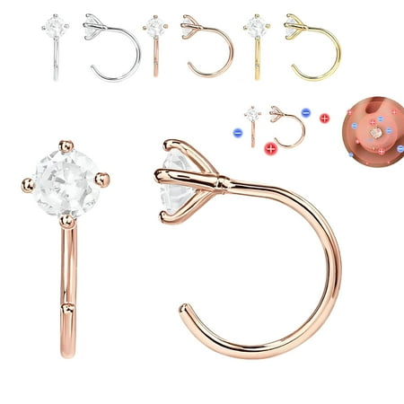 DESIGNICE Lymphatic Activity Earrings, Magnetic Acupuncture Earrings for Women, Zirconia Lymphatic Drainage Earrings for Wellness, Alloy, Gold