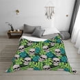 thumbnail image 6 of KLL Skull and Palm Leaves Print Fleece Throw Blanket, Horizontal Fleece Bedding Cute Soft Blankets Comfy Fleece Flannel Plush Home Decor for Couch & Bed -80"x60", 6 of 9