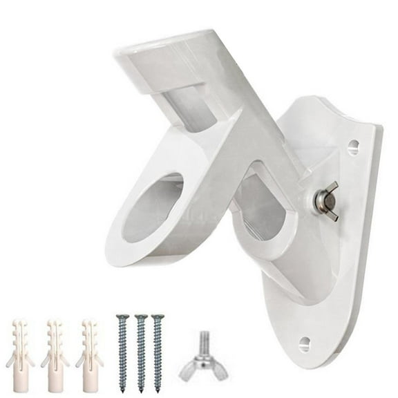 Aluminum Alloy Wall Flagpole Bracket - 2-Way Adjustable Flag Holder for 1-Inch Poles, 45° & 90° Angles, Includes 3 Screws & Anchors, Outdoor Flag Mount for US Flags, Holidays & Events