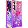 thumbnail image 7 of for Samsung Galaxy S25 Plus (Not S25)/ S24 Plus Quicksand Case with Ring Kickstand, Bling Cute Glitter Flowing Liquid Floating Sparkle Cover for Samsung Galaxy S25 Plus. JB-Pink Purple, 7 of 7