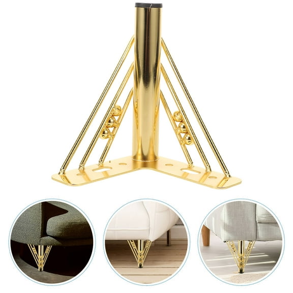 FRCOLOR Golden Iron Furniture Legs for DIY Modern Metal Cabinet Feet Upgrade Sofa and Decor Stability