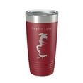 thumbnail image 1 of Bayles Lake Map Tumbler Travel Mug Insulated Laser Engraved Coffee Cup Illinois 20 oz Maroon, 1 of 1