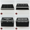 thumbnail image 3 of Qqbine 42 Liter Large Stackable Plastic Crate, Collapsible Storage Crate, 2 Packs, 3 of 7
