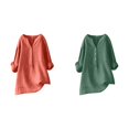 thumbnail image 1 of (2-Pack) Rinsvye Womens Solid Color Long Sleeve Mandarin Collar Blouse Women Clothing Timeless Design, 1 of 4