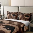 thumbnail image 5 of Rustic Cabin Lodge 100% Cotton Duvet Cover Queen Size, Hunting Elk Deer Bear Comforter Cover, Country Farmhouse Old Barn Door Bedding Set, Wild Animals Woodland Adventure Bedspread Cover, Brown, 5 of 5