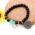 thumbnail image 7 of Synthetic Green Malachite Side Cross Beaded Bracelet, Mustard Seed Heart Charms Bangle Bracelets Christian Jewelry Y944 (Green), 7 of 7