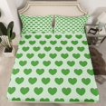 thumbnail image 2 of Homewish Boys Girls Green Love Heart Full Size Sheets 4-Piece,Dreamy Princess Breathable Bed Sheets,Happy Valentine's Day Lightweight Sheet Sets,Lightweight Room Decor, 2 of 7