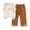 Brown G1 Girl, variant on Toddler Girl Sets Girls 2 Piece Outfits Sleeveless Tank Tops Long Wide Leg Pants Set Sweatsuits