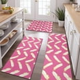 thumbnail image 2 of Pink and Yellow Feather Pattern Kitchen Rugs Sets Of 3,Kitchen Runner Rugs Non Skid Washable,Decorative Kitchen Floor Mats for Kitchen,Sink,Laundry,17"x30"+ 17"x47" + 17"x59", 2 of 6