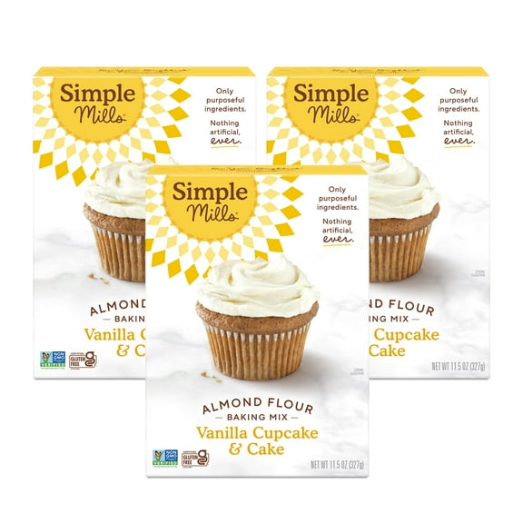 Almond Flour Baking Mix, MMF7 Vanilla Cupcake & Cake Mix - Gluten Free, Plant Based, Paleo Friendly, 11.5 Ounce (Pack of 3)