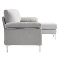 thumbnail image 6 of Ktaxon Sectional Sofa Set, L Shaped Linen Fabric Couch with Chaise Lounge, 4 Seats Sleeper for Living Room Light Gray, 6 of 11
