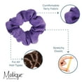 thumbnail image 4 of Motique Accessories Set of 10 Terry Hair Scrunchies for Adult Female and Girls - Purple, 4 of 5