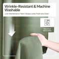 thumbnail image 2 of Seasonwood Waffle Shower Curtain Striped Fabric Shower Curtains for Bathroom with 12 Hooks,Green 72Wx72H, 2 of 9