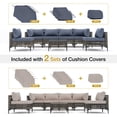 thumbnail image 3 of JOIVI 7 Pieces Patio Furniture Set, Outdoor Sectional Sofa Set with Cushion and Coffee Table, 7-Piece PE Rattan Conversation Set for Deck, Porch, Backyard, Denim Blue, 3 of 8
