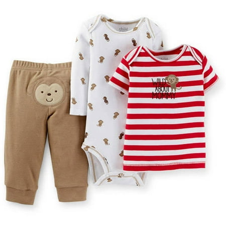 Child of Mine by Carter's Newborn Baby Boy Short and Long Sleeve 3 Piece Set