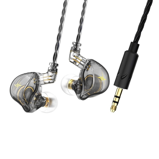 Auriculares con cable , auriculares deportivos con reducción de ruido y puerto de 3,5 mm con cancelación de ruido para ejercicio, portátiles, , Sin micrófono gris