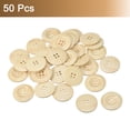 thumbnail image 3 of Uxcell 50Pack Wooden Buttons 38mm 4 Hole Round Wood Sewing Button Craft, Natural Wood, 3 of 4