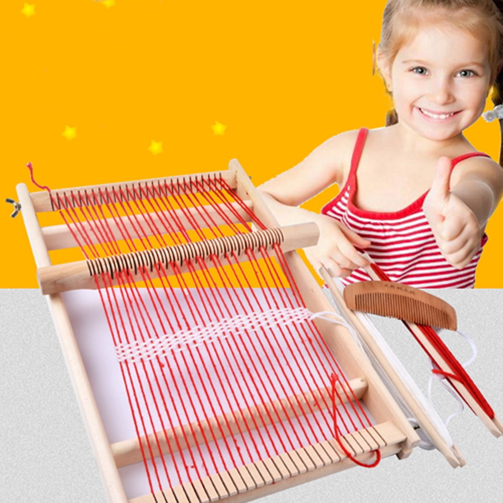 Wooden Weaving Loom Kit with StandHand-Woven DIY Woven Looming Tapestry Set 