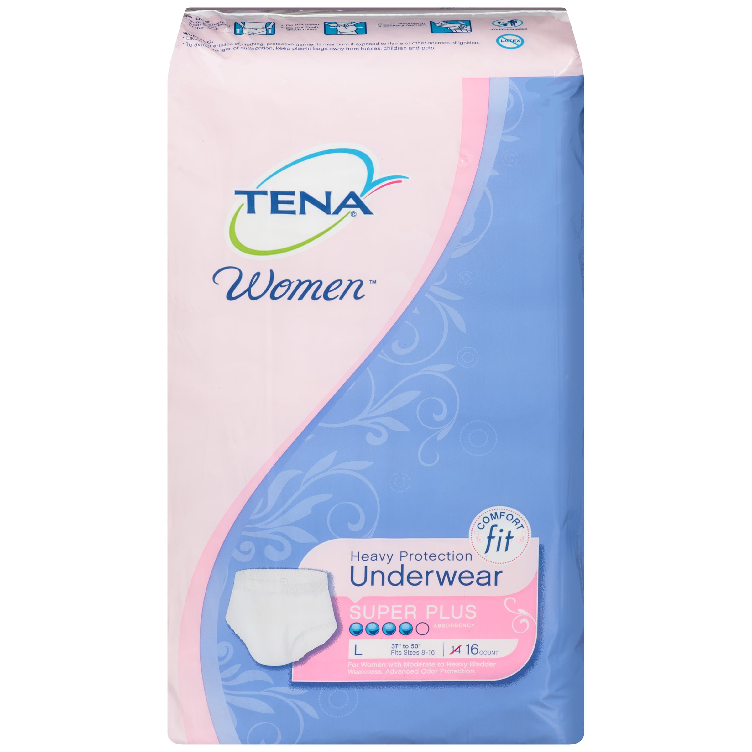 Tena Incontinence Underwear, Protective, Large, 16 Ct ...