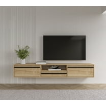 Hawana 71'' Floating Tv Stand Oak-Wooden Black