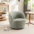 thumbnail image 6 of Kidol & Shellder Swivel Accent Chair Furry Round Barrel Chair 360 Degree Sofa Club Armchairs for Living Room Bedroom, Gray Green, 6 of 6