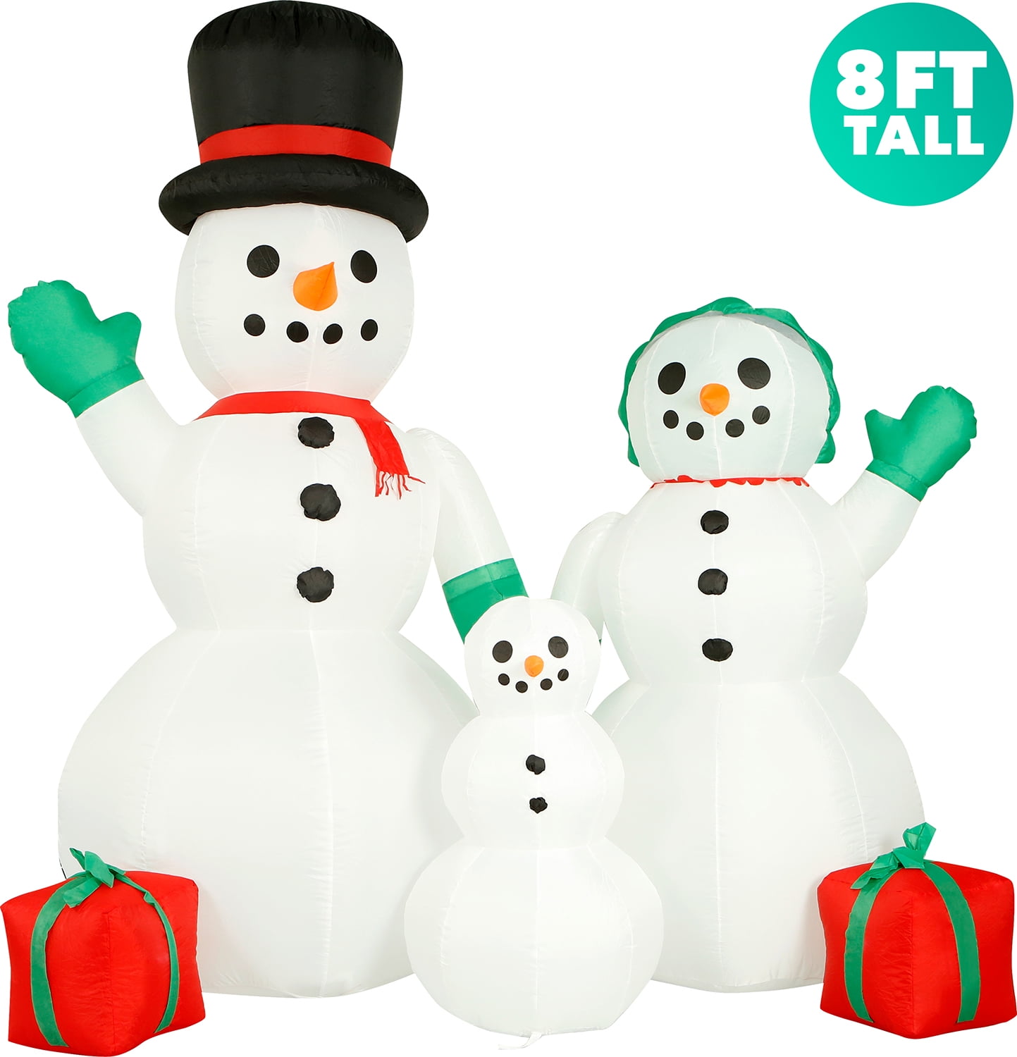Holidayana 8 ft Inflatable Christmas Snowman Family Outdoor Decoration