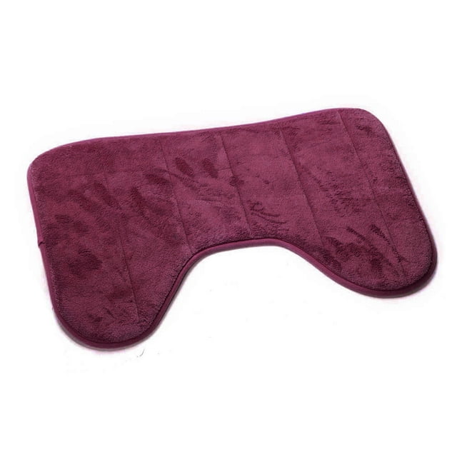 Fiudx Alfombrilla de Baño En Forma de U, de Algodón Suave, Antideslizante, Esencial para El Baño, con Cómodo Soporte para Los Pies, En Rojo, Caqui, Gris, Café, Azul y Beige, 40 X 60 Cm.